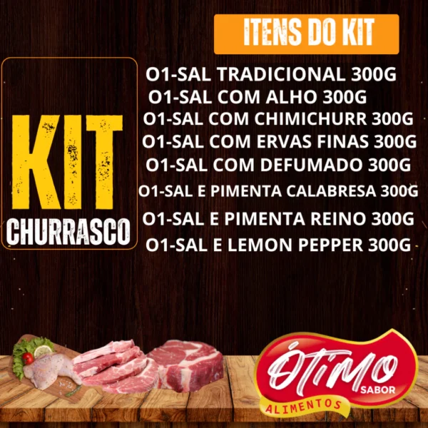 Kit para churrasco completo com 8 sal parrila para churrasco com 300g - Image 3