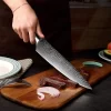 Faca Para Churrasco Cozinha Aço Inoxidável Padrão Damasco - Image 2